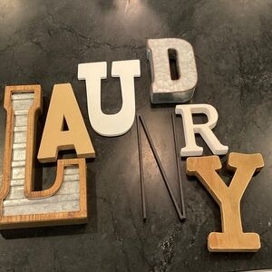 Decorative Letter Wall Art Set - Mixed Metal & Wood Letters